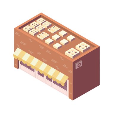 Şemsiyeli izometrik bina