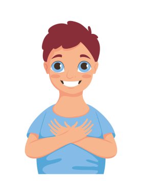 Küçük çocuk gülümsüyor