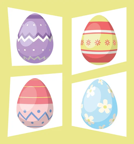 Cuatro iconos de la temporada de Pascua — Vector de stock