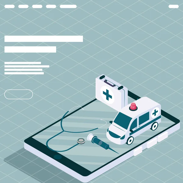 Orvosi szolgáltatások okostelefonon — Stock Vector