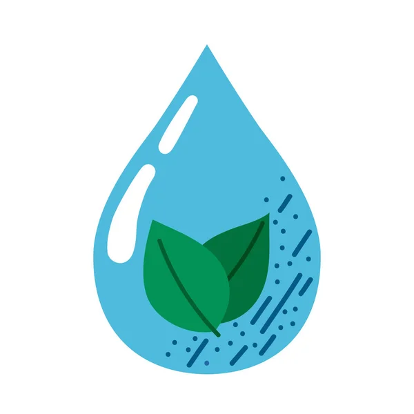 Water drop with leafs — Stock Vector