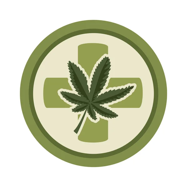 Emblema canabbis medicinal — Vector de stock