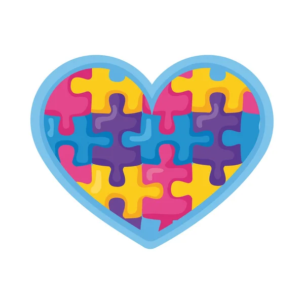 Cuore puzzle game — Vettoriale Stock