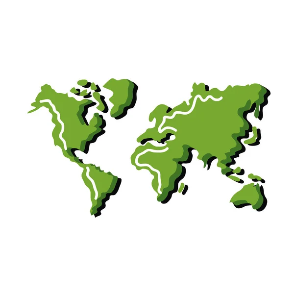 Continentes verdes da terra — Vetor de Stock