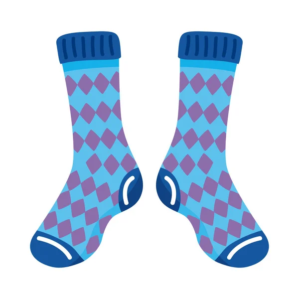 Calcetines azules con rombo — Vector de stock
