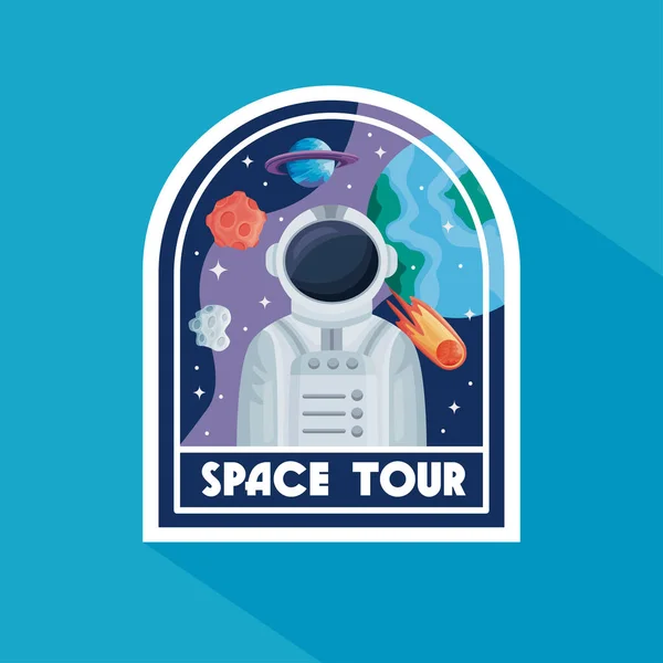 Cartel del tour espacial — Vector de stock
