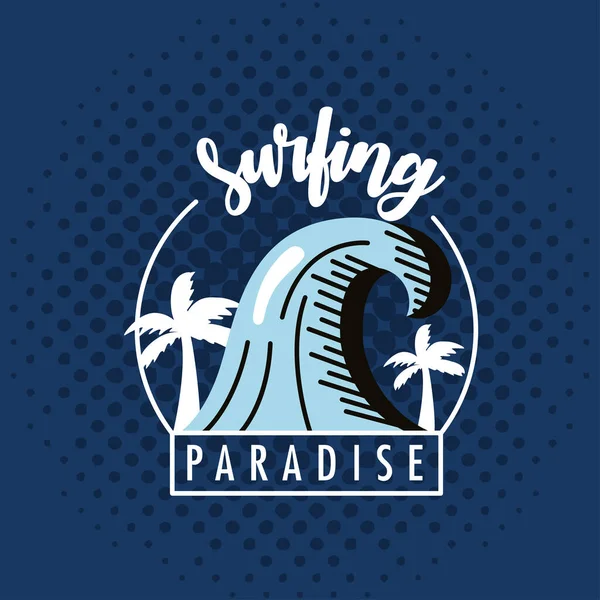 Póster paraíso del surf — Archivo Imágenes Vectoriales
