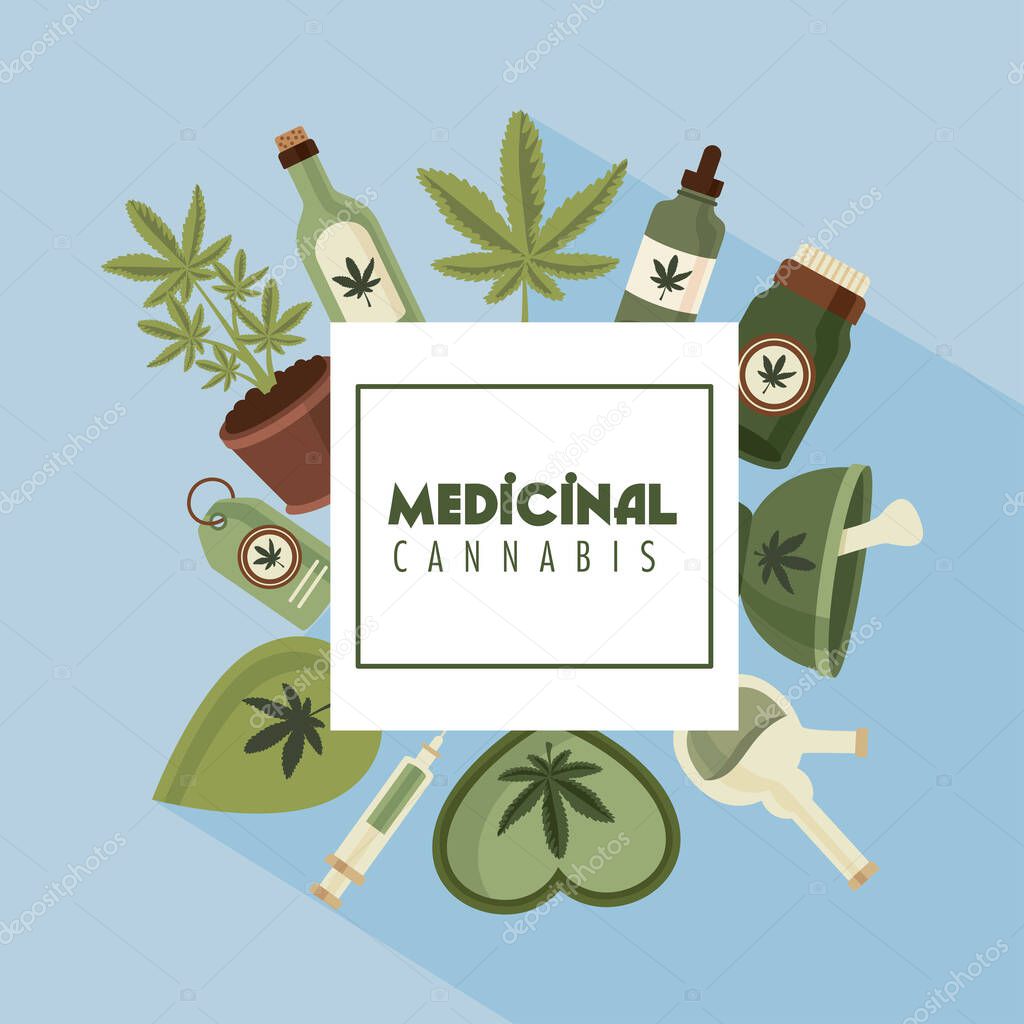 medicinal cannabis lettering frame
