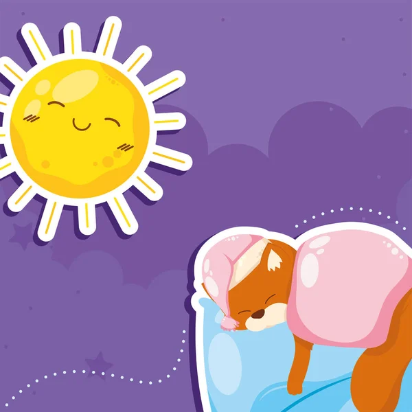 Сонце і ведмідь спить — стоковий вектор