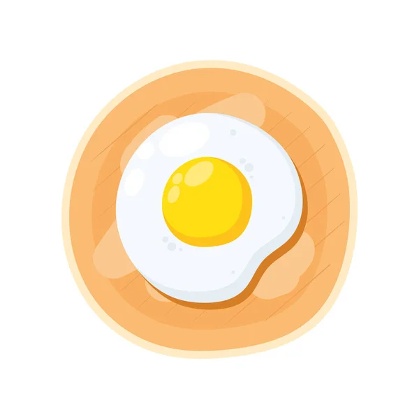 Ou prăjit în farfurie — Vector de stoc