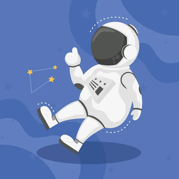 Astronaut met sterrenbeeld — Stockvector