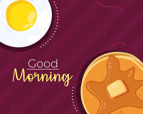 God morgon affisch med mat — Stock vektor