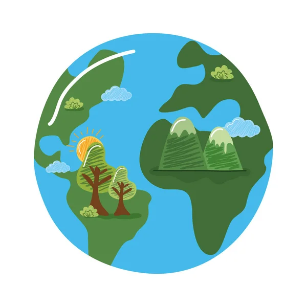 Earth planet ecology — Stock Vector