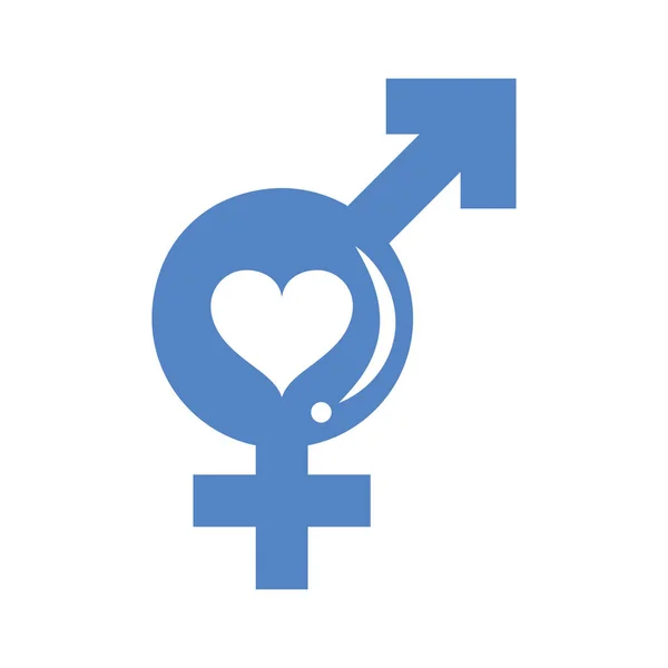 Синій гетерогенний гендерний символ — стоковий вектор