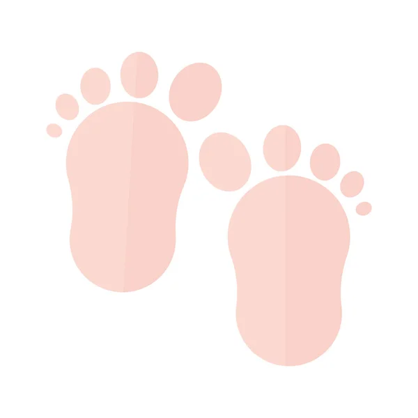 Pink baby footprints — Stock Vector