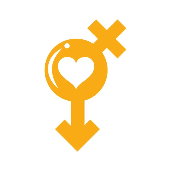 Geel hetero gendersymbool — Stockvector