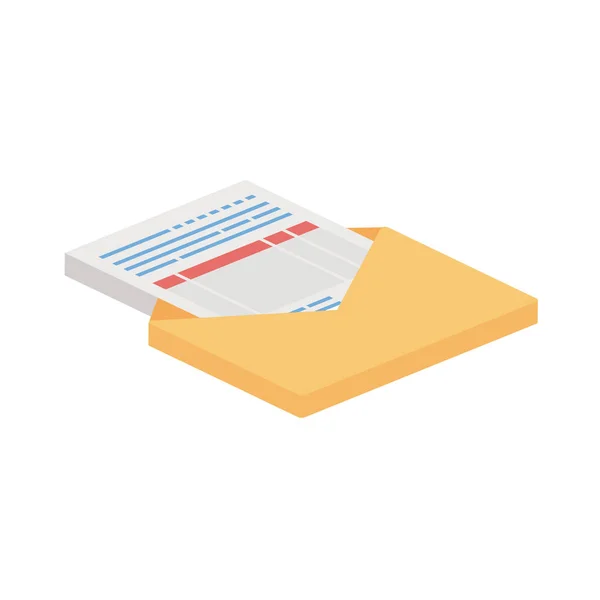 Enveloppe courrier isométrique — Image vectorielle