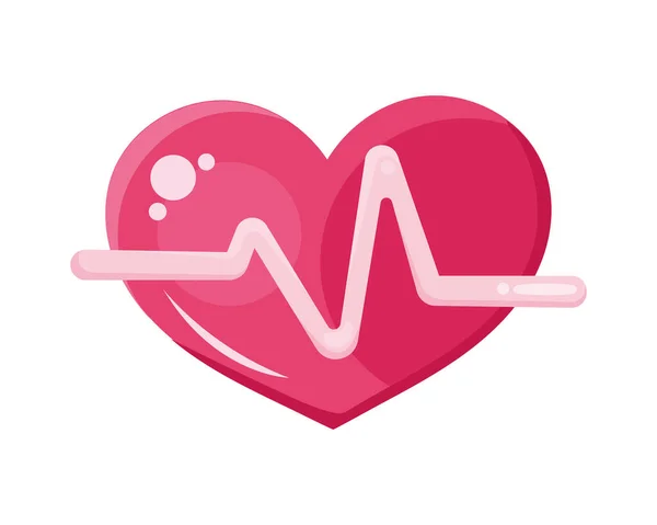 Cardio cardiaque avec battements de cœur — Image vectorielle