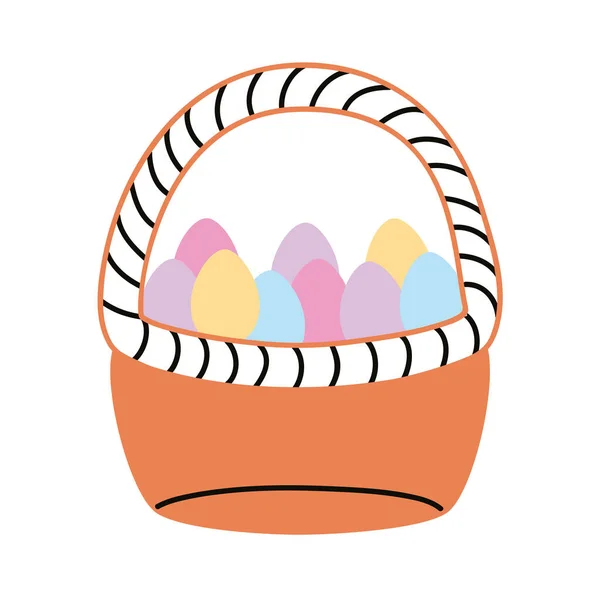 Cesta con huevos Comedor — Vector de stock