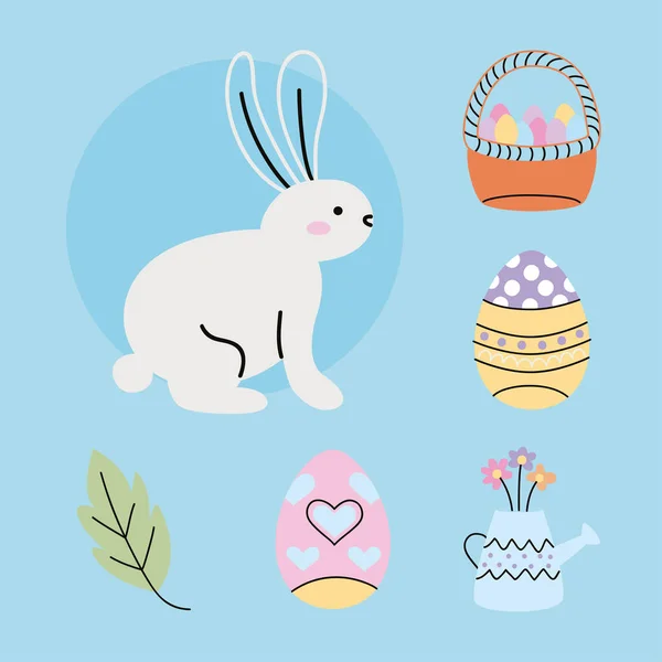 Six icônes du jour de Pâques — Image vectorielle