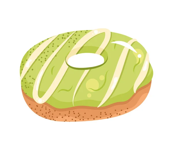 Rosquilla matcha dulce — Vector de stock