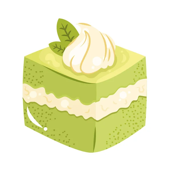 Cake with tea cream — Stock Vector