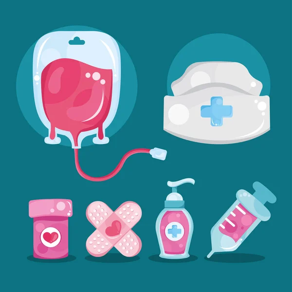 Six medical healthcare icons — Stock Vector
