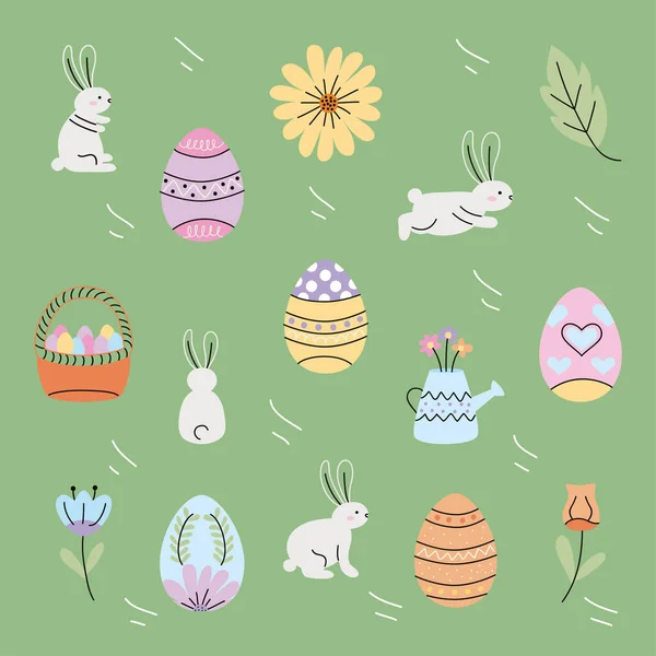 Quinze icônes de Pâques — Image vectorielle