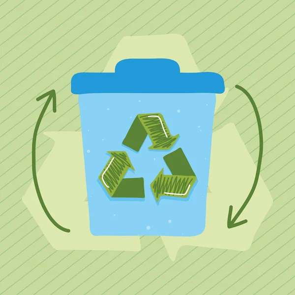 Reciclaje de cubos de residuos — Vector de stock