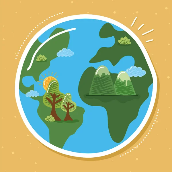 World earth planet ecology — Stock Vector