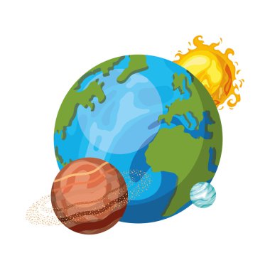 Üç gezegen ve güneş