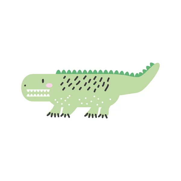 Caractère crocodile doodle — Image vectorielle