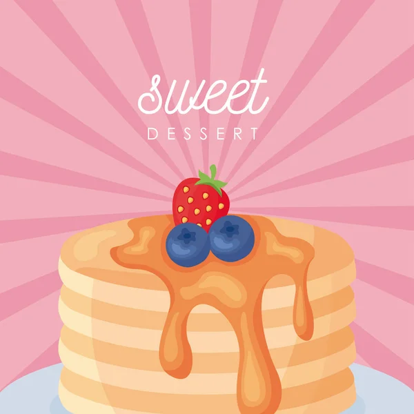 甜甜的甜食字母海报 — 图库矢量图片