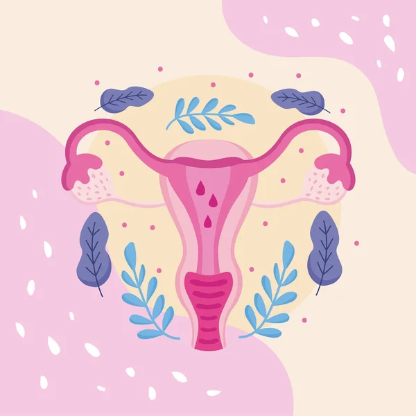 Gebärmutter und Blätter — Stockvektor