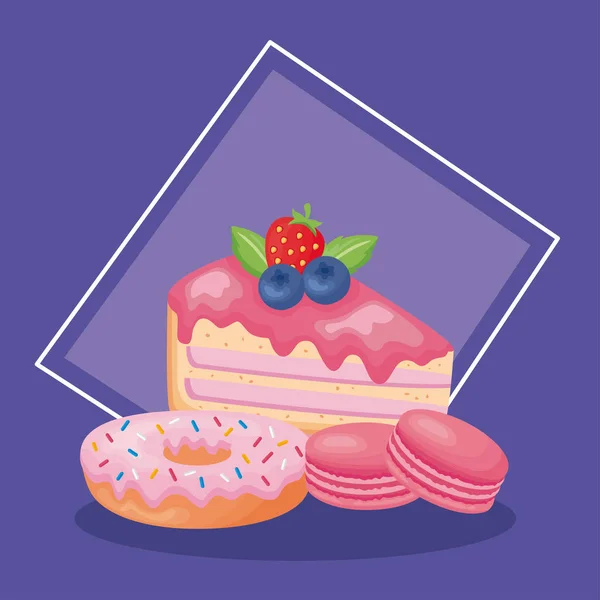 Zoete desserts poster — Stockvector