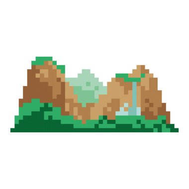 dağların manzarası pikselleştirildi