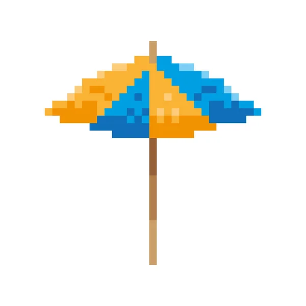 Sombrilla de playa pixelada — Vector de stock