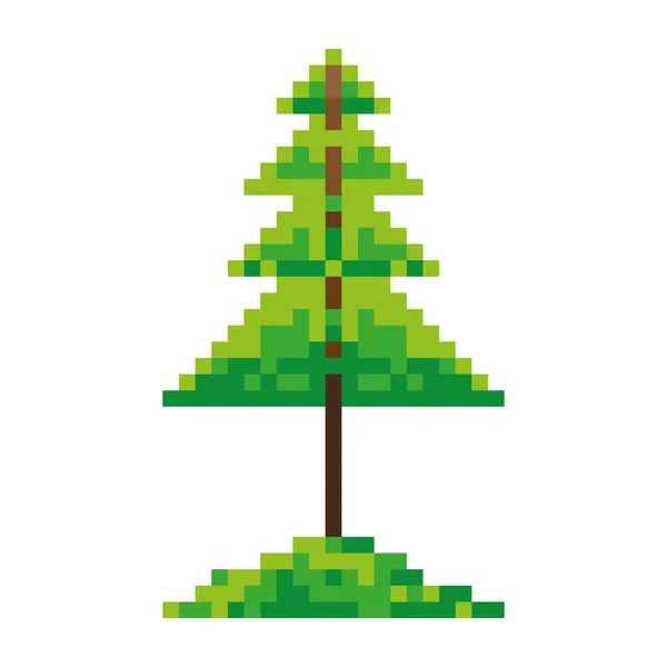 Pixelovaná borovice — Stockový vektor