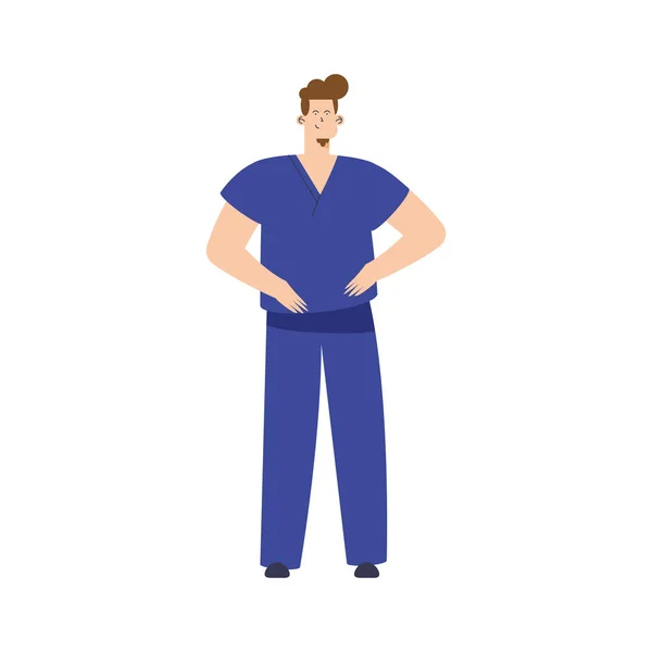 Trabajador terapeuta masculino de pie — Vector de stock