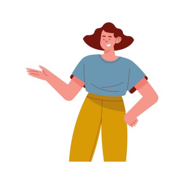 konuşan genç kadın