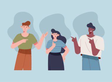 üç kişinin parmak işareti