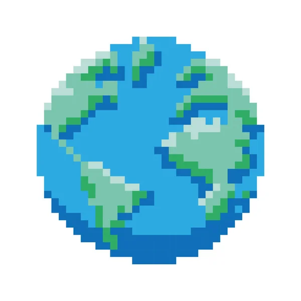 Världen planet pixelated — Stock vektor