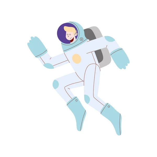 Astronauta personaje espacial — Vector de stock