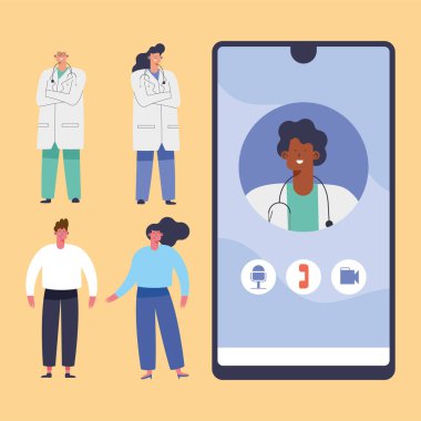 Doktorlar ve hastalar tele sağlık