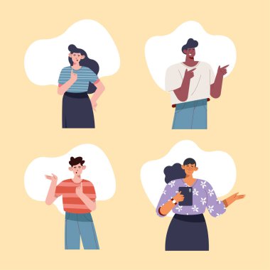 dört kişinin parmak işareti