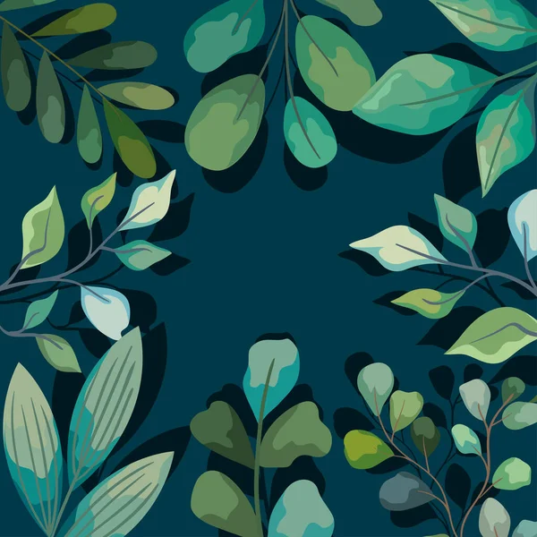 Affiche avec branches de plantes — Image vectorielle