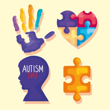 dört otizm günü simgesi