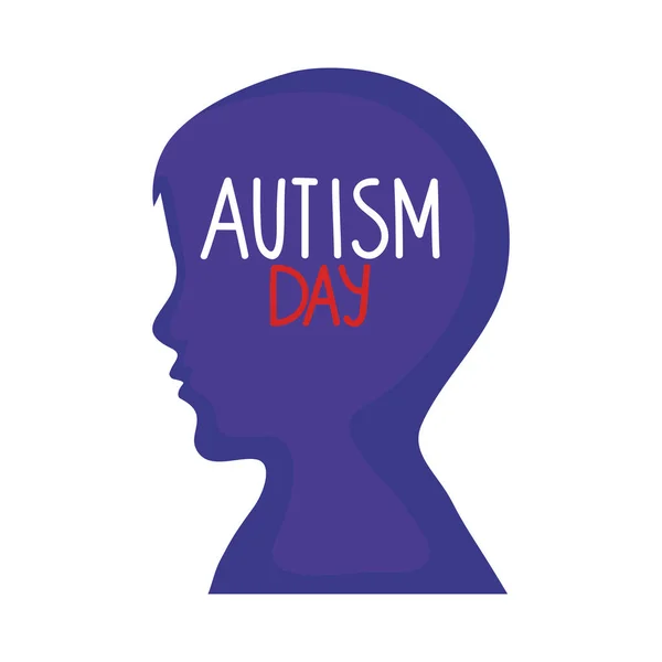 Autism day in profile — Stock Vector