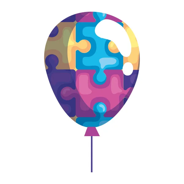 Quebra-cabeça balão hélio —  Vetores de Stock