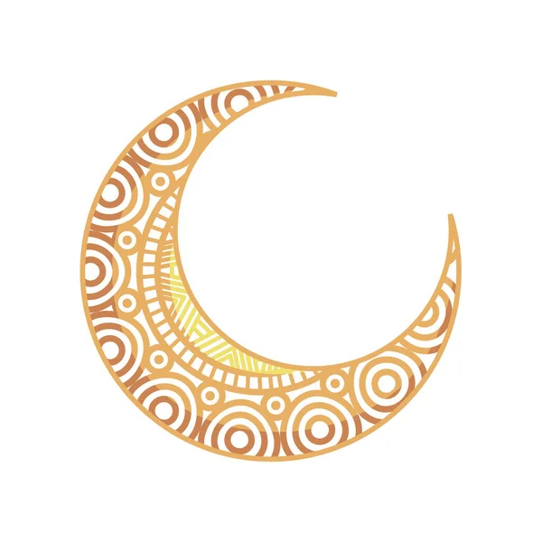 Luna dorata mezzaluna — Vettoriale Stock